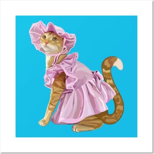 Girly Ginger Kitty Dress Up Time Posters and Art